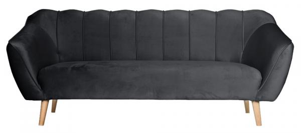 SELSEY Sofa trzyosobowa Malibu grafitowa welur