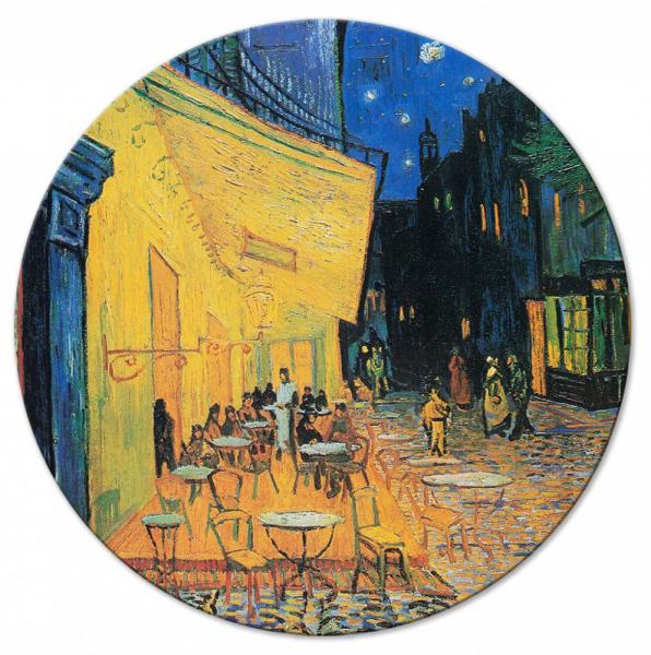 SELSEY Obraz okrągły Taras kawiarni w nocy Vincent van Gogh średnica 60 cm