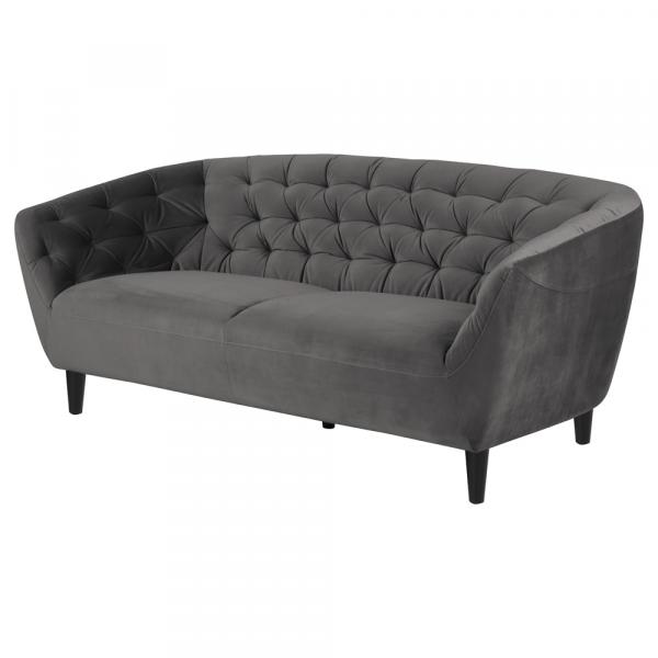 SELSEY Sofa trzyosobowa Buzet ciemnoszary welur