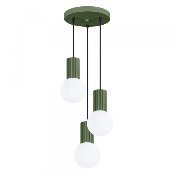 SELSEY Lampa wisząca Halo 3P zielona oliwka