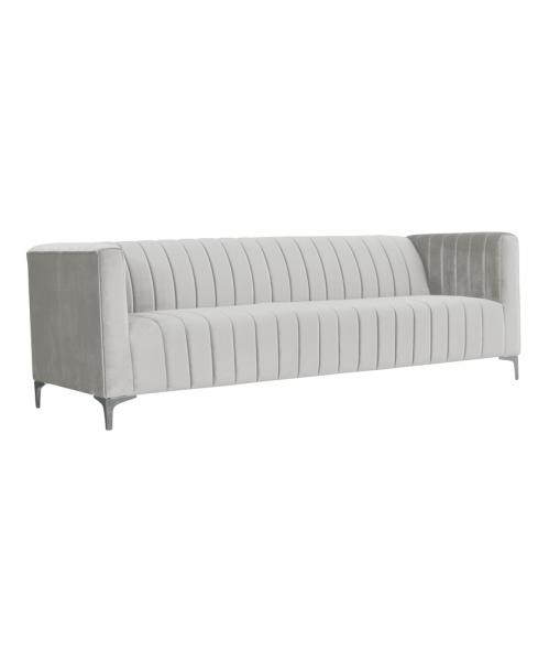 SELSEY Sofa trzyosobowa Paramaribo jasnoszary welur