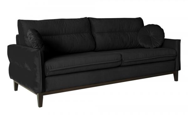 SELSEY Sofa Macchiata czarna dwuosobowa welur