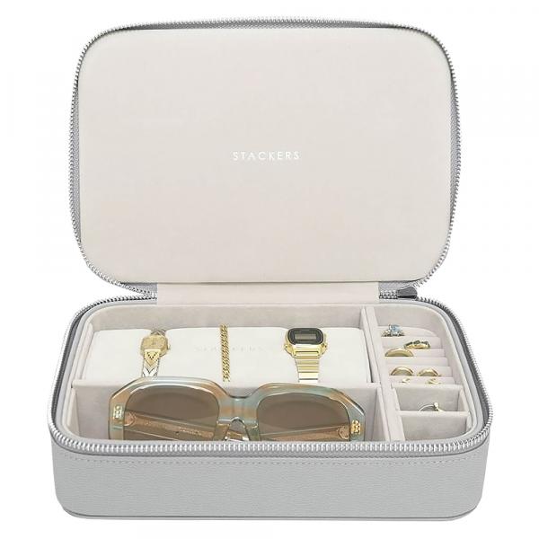 SELSEY Organizer na biżuterię Pebble Travel Jewellery Accessory Box szary