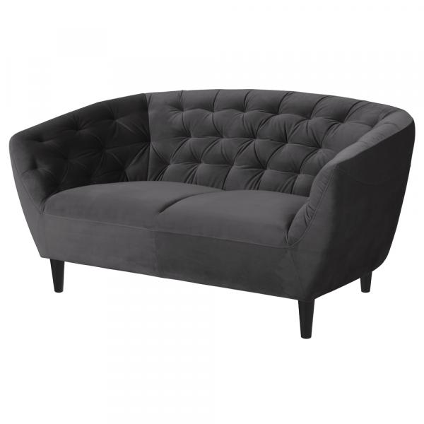 SELSEY Sofa dwuosobowa Buzet ciemnoszary welur