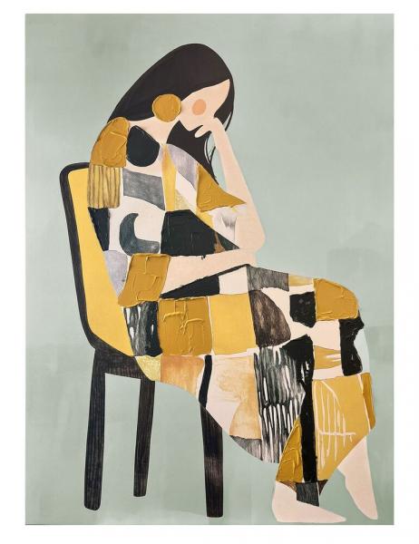 SELSEY Obraz ręcznie malowany Penelope 100x70 cm