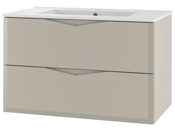 SELSEY Szafka łazienkowa Delica z umywalką 80 cm szary beż