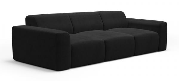 SELSEY Sofa trzyosobowa Terrafino czarna w tkaninie hydrofobowej