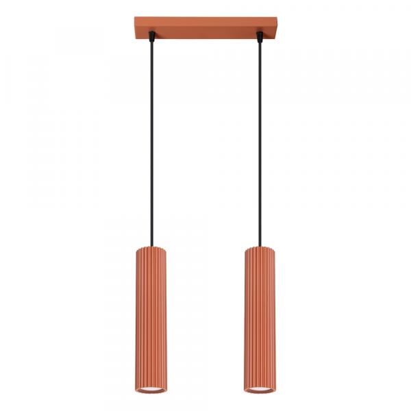 SELSEY Lampa wisząca Karbon 2 ochra czerwona