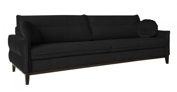 SELSEY Sofa Macchiata czarna trzyosobowa welur