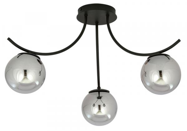 SELSEY Lampa sufitowa Bassony czarna/grafitowa x3