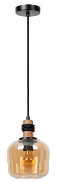 SELSEY Lampa wisząca Ilona 18 cm czarno-brązowa