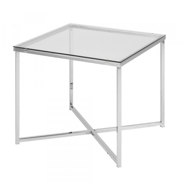 SELSEY Stolik kawowy Crispum 50x50 cm z chromowaną podstawą