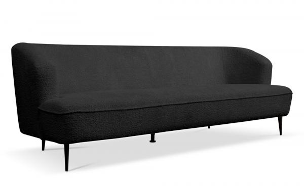 SELSEY Sofa trzyosobowa Carmela ciemnoszara boucle nogi czarne