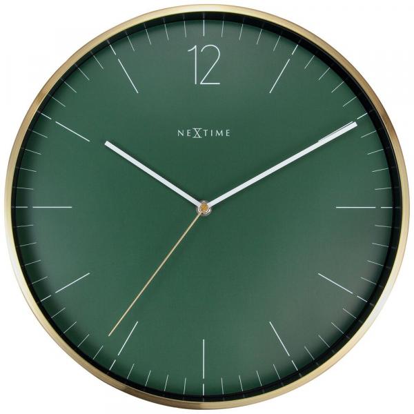 SELSEY Zegar ścienny Essential 34 cm zielono-złoty