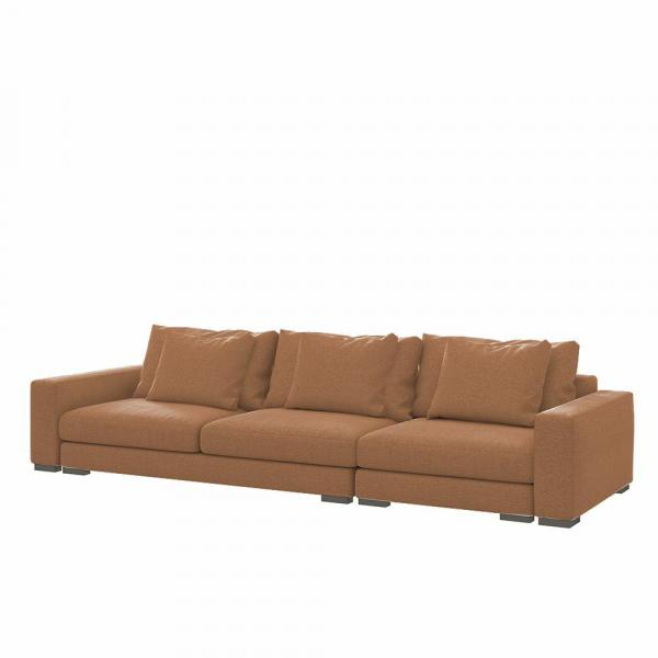 SELSEY Sofa trzyosobowa Mia miedziana w tkaninie łatwoczyszczącej