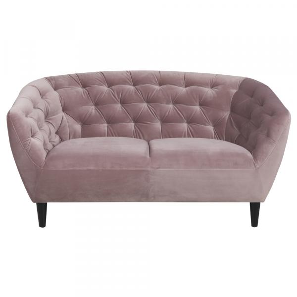 SELSEY Sofa dwuosobowa Buzet różowy welur