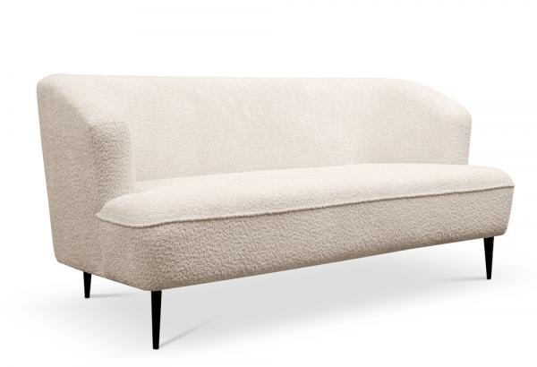 SELSEY Sofa dwuosobowa Carmela jasnobeżowa boucle nogi czarne