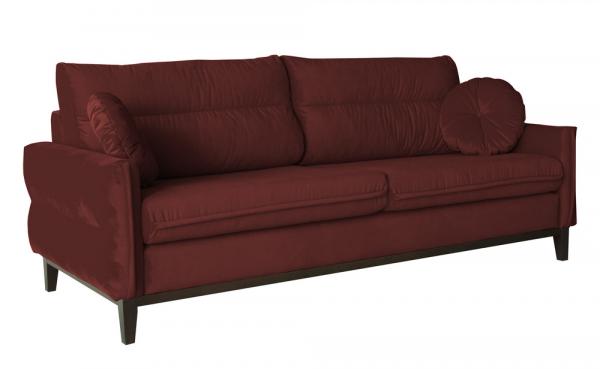 SELSEY Sofa Macchiata bordowa dwuosobowa welur