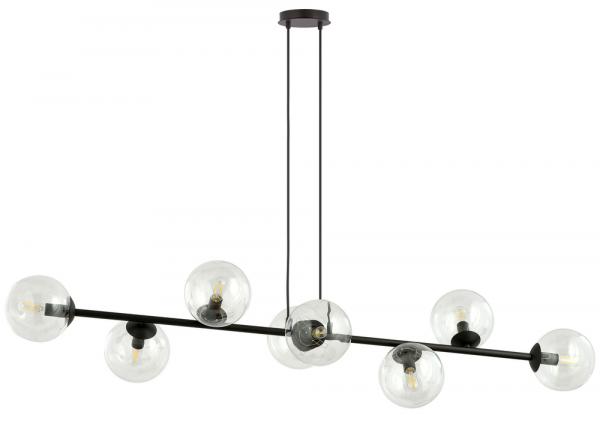 SELSEY Lampa wisząca Sulmona czarna z transparentnymi kloszami x8