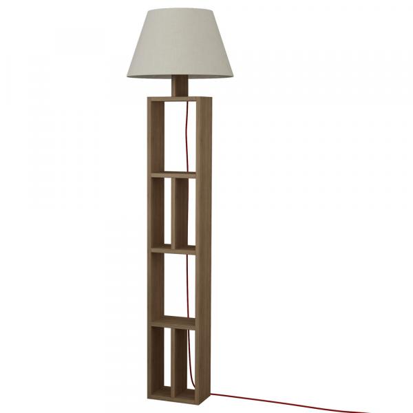 SELSEY Lampa podłogowa Maringly 164 cm biała z półkami