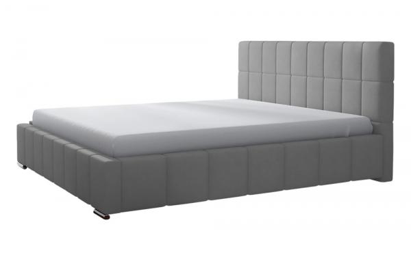 SELSEY Łóżko tapicerowane Vibone 180x200 ze stelażem metalowym i pojemnikiem szare hydrofobowe