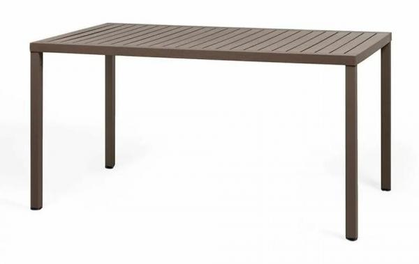 SELSEY Stół ogrodowy Cube Nardi 140x80 cm z certyfikowanego tworzywa ciemnobrązowy