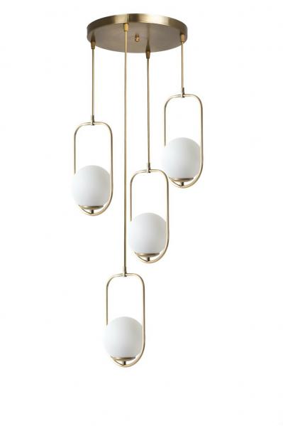 SELSEY Lampa sufitowa Tractially x4 białe klosze/ złota