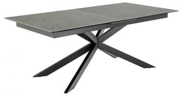 SELSEY Stół do jadalni Shimess ceramiczny blat o wzorze czarnego betonu 200-240 cm