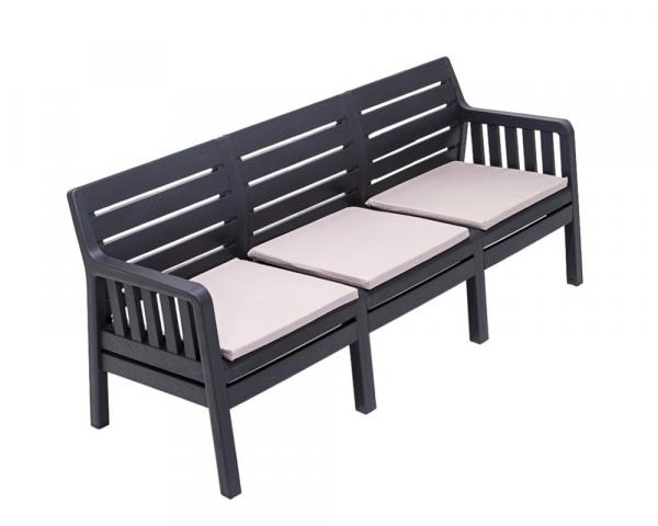 SELSEY Sofa ogrodowa trzyosobowa Scrally z tworzywa sztucznego antracytowa