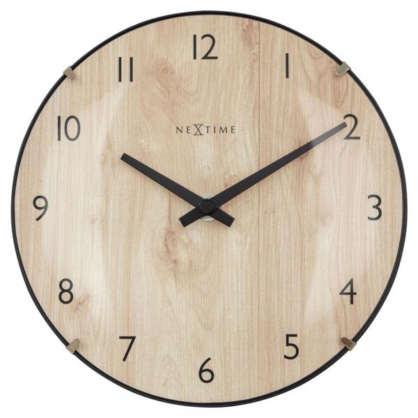 SELSEY Zegar ścienny Edge Wood 20 cm jasnobrązowy