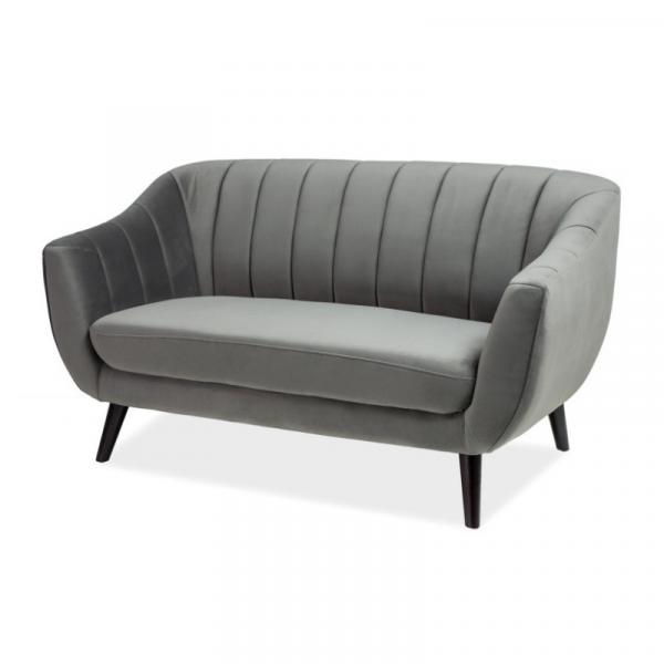 SELSEY Sofa dwuosobowa Flaviere szara aksamitna