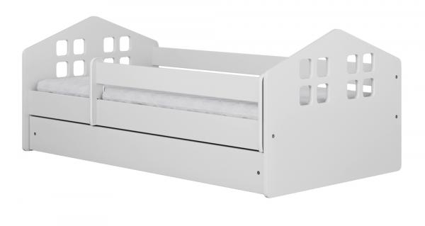 SELSEY Łóżko dziecięce Bubup 180x80 cm z szufladą i materacem białe