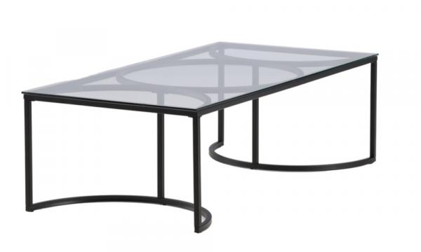 SELSEY Stolik kawowy Shinnous prostokątny blat 70x140 cm/ stalowa podstawa