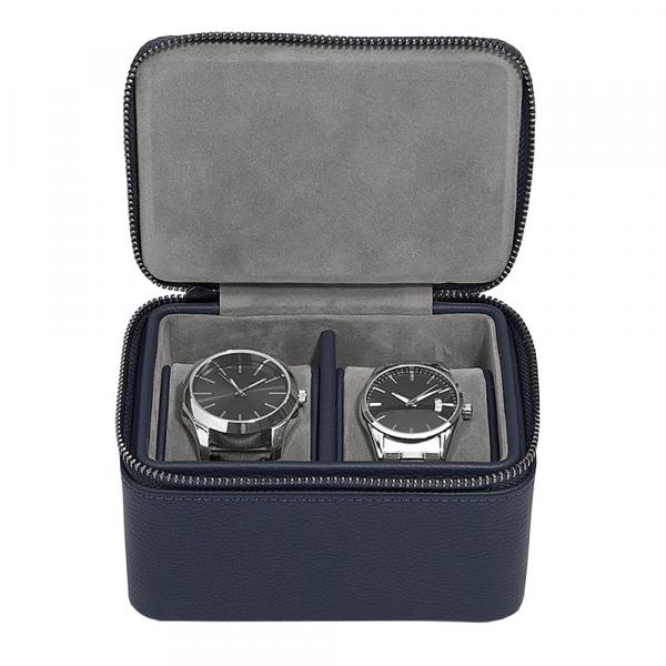 SELSEY Organizer na biżuterię Pebble Large Travel Watch Box granatowy