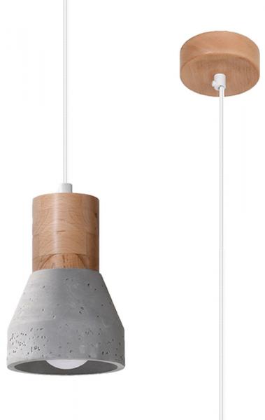 SELSEY Lampa wisząca Obett średnica 10 cm x1 beton/naturalny