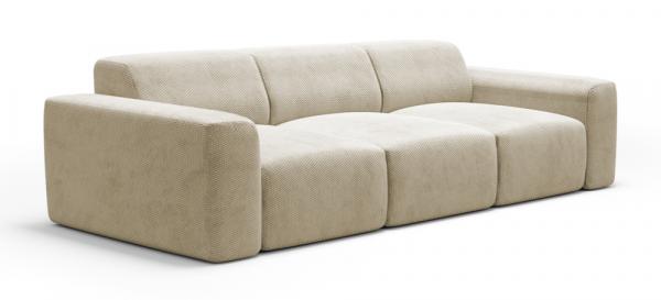 SELSEY Sofa trzyosobowa Terrafino beżowa w tkaninie hydrofobowej