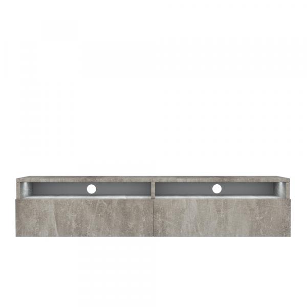 SELSEY Szafka RTV z dwiema szufladami Rednaw 140 cm z oświetleniem LED Beton