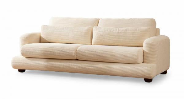 SELSEY Sofa trzyosobowa Bellines sztruks kremowy