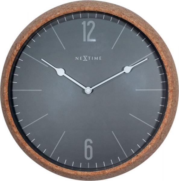 SELSEY Zegar ścienny Cork 30 cm czarno-brązowy