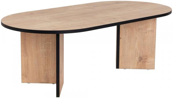 SELSEY Stolik kawowy Sable owalny blat 119x60 cm dąb naturalny / czarny