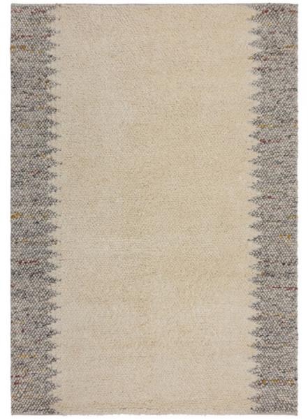 SELSEY Dywan Minerals Border 230x160 cm z wełną szaro-kremowy
