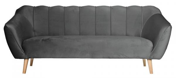 SELSEY Sofa trzyosobowa Malibu popielata welur