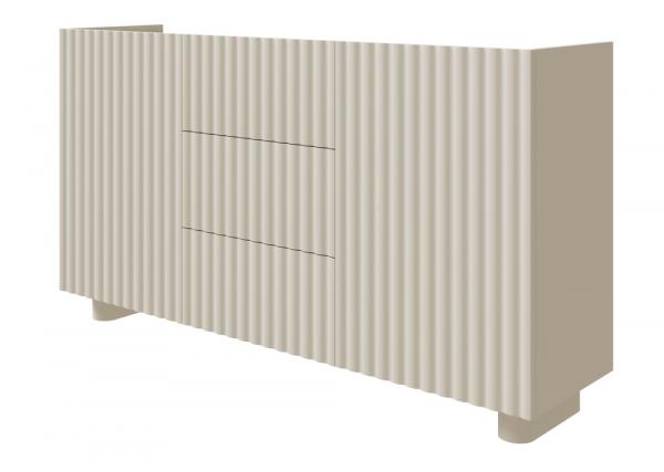SELSEY Komoda dwudrzwiowa Fiorra z trzema szufladami 144 cm kaszmir