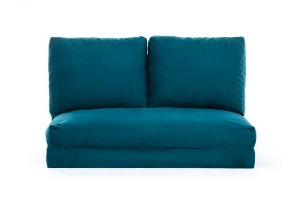 SELSEY Sofa dwuosobowa Sherso 120 cm ciemny turkus z funkcją spania