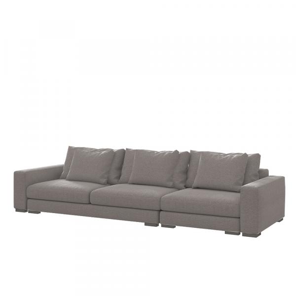 SELSEY Sofa trzyosobowa Mia ciemnoszara w tkaninie łatwoczyszczącej