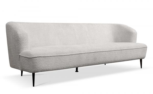 SELSEY Sofa trzyosobowa Carmela jasnoszara boucle nogi czarne