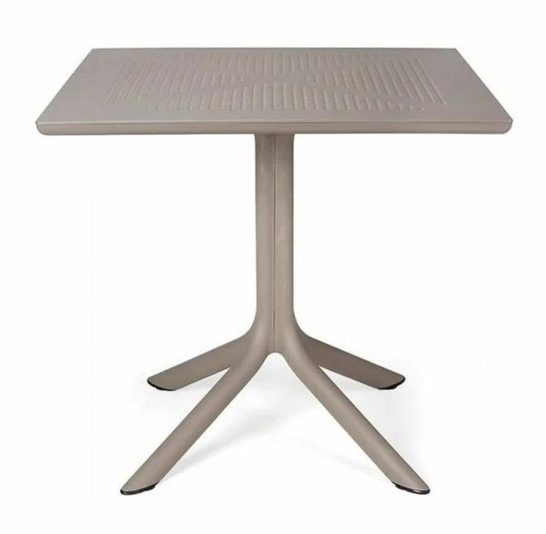 SELSEY Stół ogrodowy kwadratowy Clip Nardi 80 cm z certyfikowanego tworzywa brązowy