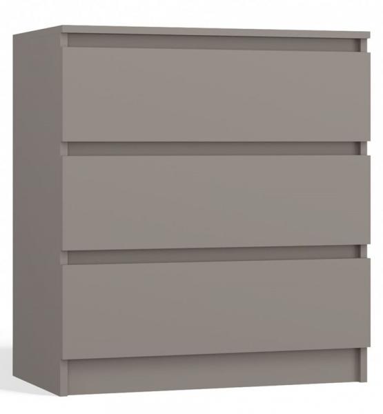SELSEY Komoda Malwa z trzema szufladami 70 cm szara