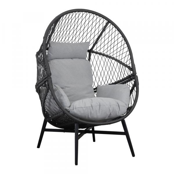 SELSEY Fotel ogrodowy Morrers rattan czarny