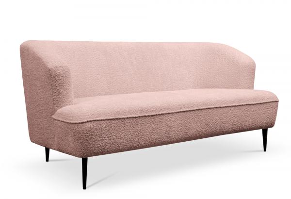 SELSEY Sofa dwuosobowa Carmela różowa boucle nogi czarne